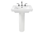 American Standard 0641.400.020 Boulevard Pedestal Bathroom Sink with Pedestal 24 Length and Overflow White