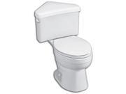 American Standard 270AD001.020 Cadet 3 Elongated Two Piece Corner Toilet with Right Height Bowl EverClean Surf White