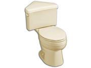 American Standard 270BD001.021 Cadet 3 Round Front Two Piece Corner Toilet with Right Height Technology Left Bone