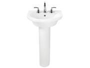 American Standard 0403.400.020 Tropic Petite Pedestal Bathroom Sink with Pedestal 4 Centers 21 Length and O White