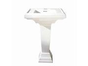 American Standard 0780.800.020 Town Square Pedestal Bathroom Sink with Pedestal 27 Length and Overflow White