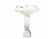 American Standard 0790.800.020 Town Square Pedestal Bathroom Sink with Pedestal 24 Length and Overflow White