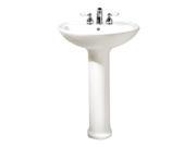 American Standard 0236.111.020 Cadet Pedestal Bathroom Sink with Pedestal Single Faucet Hole 24 1 2 Length a White