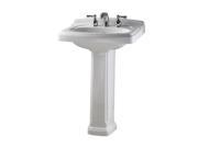 American Standard 0555.801.020 Portsmouth Pedestal Bathroom Sink with Pedestal 24 3 8 Length and Overflow White