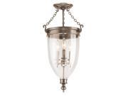 Hudson Valley Lighting 141 HN Three Light Semi Flush Ceiling Fixture from the Hanover Collection Historic Nickel