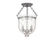 Hudson Valley Lighting 251 PN C3 Three Light Semi Flush Ceiling Fixture from the Hampton Collection Polished Nickel