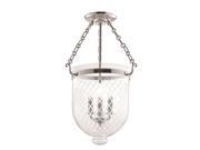 Hudson Valley Lighting 253 PN C2 Three Light Semi Flush Ceiling Fixture from the Hampton Collection Polished Nickel
