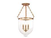 Hudson Valley Lighting 253 AGB C1 Three Light Semi Flush Ceiling Fixture from the Hampton Collection Aged Brass