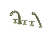 Kingston Brass KS236.5AX Widespread Roman Tub Filler Faucet with Personal Handsh
