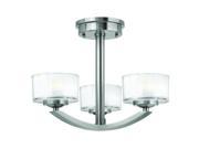 Hinkley Lighting 3871 3 Light Indoor Semi Flush Ceiling Fixture from the Meridia Brushed Nickel
