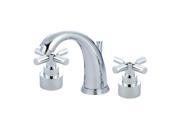 Kingston Brass KS2961EX Elinvar Widespread Bathroom Faucet with Pop Up Drain Assembly and Metal Cross Ha Polished Chrome