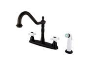 8 Center Kitchen Faucet with Non Metallic Sprayer