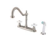 8 Center Kitchen Faucet with Non Metallic Sprayer