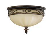 Feiss Drawing Room 3 Light Indoor Flush Mount in Walnut FM261WAL