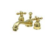 Kingston Brass KS395.AX Restoration Mini Widespread Bathroom Faucet with Pop Up Polished Brass