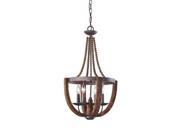 Murray Feiss F2753 4RI BWD Chandeliers Indoor Lighting Rustic Iron Burnished Wood