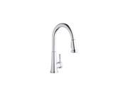 Elkay LK6000 Everyday Brass Single Lever Pull Out Kitchen Faucet Chrome