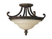 Feiss Drawing Room 2 Light Indoor Semi Flush Mount in Walnut SF239WAL