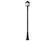 Z Lite 524PHB 519P ORB Mesa 1 Light Oil Rubbed Bronze Post Light with Clear Glas