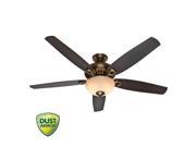 Hunter 54061 Valerian 60 5 Blade Ceiling Fan Blades and Light Kit Included Bronze Patina