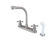 High Arch Kitchen Faucet With White Sprayer