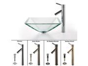 Kraus C GVS 901 19mm 1002 Bathroom Combo 16 1 2 Aquamarine Glass Vessel Bathr