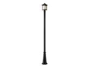 Z Lite 524PHM 519P ORB Mesa 1 Light Oil Rubbed Bronze Post Light with Clear Glas