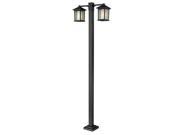 Z Lite 524 2 536P ORB Mesa 2 Light Oil Rubbed Bronze Post Light with Clear Glass