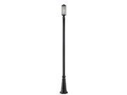 Z Lite 525PH 519P BK Cylex 1 Light Black Post Light with Cream Glass Shade