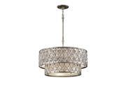 Feiss Lucia 6 Light Chandelier in Burnished Silver F2707 6BUS