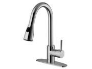 13 in. Kitchen Faucet w Deck Plate in Chrome