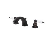 Kingston Brass KB975B Victorian Widespread Bathroom Faucet with Pop Up Drain Assembly and Porcelain Le Oil Rubbed Bronze