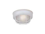 Designers Fountain 2073 WH 1 Light 7.75 Round Bulkhead with guard
