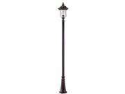 Z Lite 533PHB 519P RBRZ Armstrong 3 Light Bronze Post Light with Clear Glass Sha