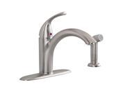 American Standard 4433.001 Quince Cast Brass Single Lever Swivel Kitchen Faucet With Separate Side Sprayer Stainless Steel