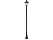 Z Lite 533PHM 519P RBRZ Armstrong 2 Light Bronze Post Light with Clear Glass Sha