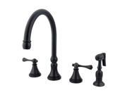 8 Deck Mount Kitchen Faucet with Brass Sprayer