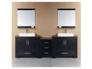 Design Element DEC083 E Washington 96 Free Standing Vanity Set with Cabinet To