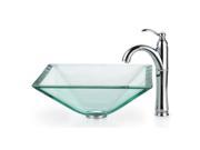 Kraus C GVS 901 19mm 1005 Bathroom Combo 16 1 2 Aquamarine Glass Vessel Bathr