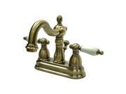 Kingston Brass KB160.PL Heritage Centerset Bathroom Faucet with Brass Pop Up Dra Antique Brass
