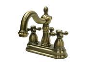 Two Handle 4 Centerset Lavatory Faucet with Retail Pop up