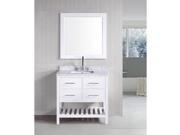 Design Element DEC077A London 36 Free Standing Vanity Set with Cabinet Top wit