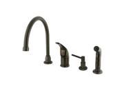 Kingston Brass KB82.K Chatham Gooseneck Kitchen Faucet with Soap Dispenser Meta Oil Rubbed Bronze