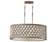 Feiss Lucia 3 Light Shade Pendant in Burnished Silver F2569 3BUS