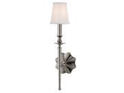 Hudson Valley Lighting 9921 Ellery 1 Light Wall Sconce with Pleated Silk Shade Historic Nickel