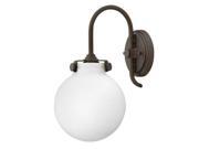 Hinkley Lighting 3173 1 Light Indoor Wall Sconce with Etched Opal Globe Shade fr