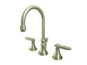 Governor Two Handle Widespread Lavatory Faucet Satin Nickel