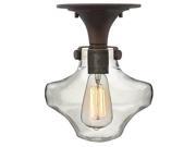 Hinkley Lighting 3150 1 Light Indoor Semi Flush Ceiling Fixture with Clear Schoo