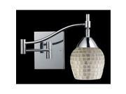 Celina 1 Light Swingarm Sconce In Polished Chrome And Silver Glass