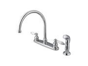 Double Handle Goose Neck Kitchen Faucet with Sprayer